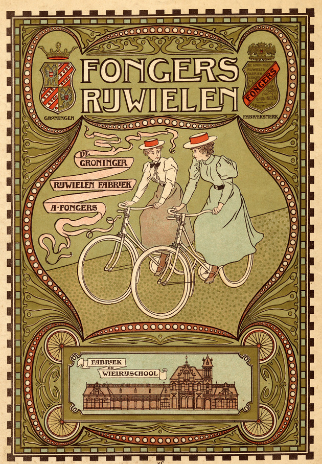 Kronings kalendar : 1898 (Calendar Cover) / aangeboden door De Groninger Rijwielenfabriek A. Fongers - Cover