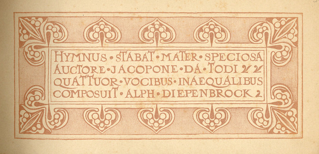 Stabat mater speciosa (Book Cover) / A.J.M. Diepenbrock - Front Cover