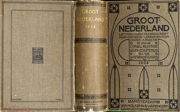 Groot Nederland : letterkundig maandschrift voor den Nederlandschen stam : tweede jaargang (Book Cover) / onder redactie van Cyriel Buysse, Louis Couperus en W. G. van Nouhuys - Volume 1