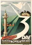 Poster, 3 Ore Funivia Aquila Gran Sasso [3 Hour Cableway Aquila Gran Sasso], 1932