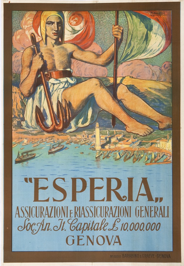 Poster, "Esperia" Assicurzioni e Riassicurazioni Generali ["Esperia" General Insurance and Reinsurance], date unknown