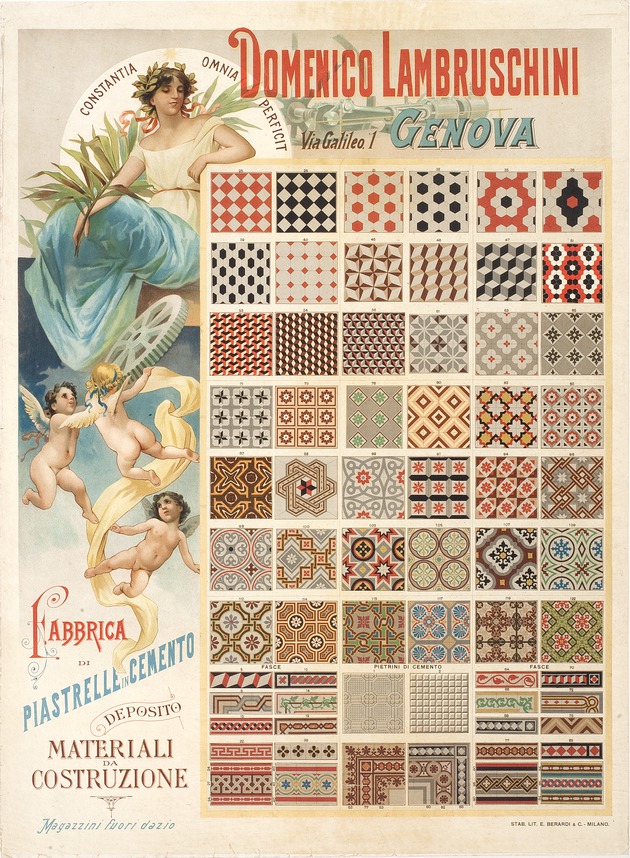 Poster, Domenico Lambruschini Fabbrica di Piastrelle in Cemento [Domenico Lambruschini Manufacturers of Cement Tiles], date unknown