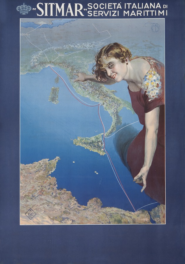 Poster, Sitmar Società Italiana di Servizi Marittimi [Sitmar Italian Society of Marine Services], approximately 1930