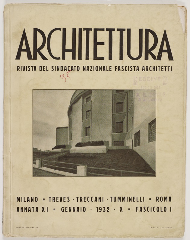 Architettura : rivista del Sindacato Nazionale Fascista Architetti - Architettura, annata XI, fascicolo I (Gennaio, 1932 - X)