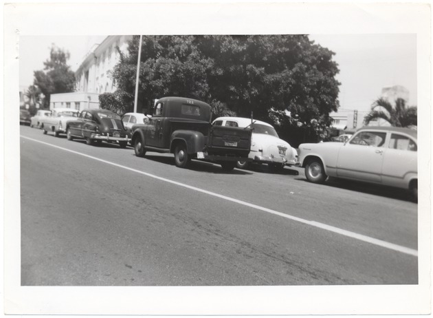 Cars parked on street