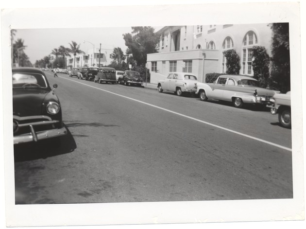 Cars parked on street