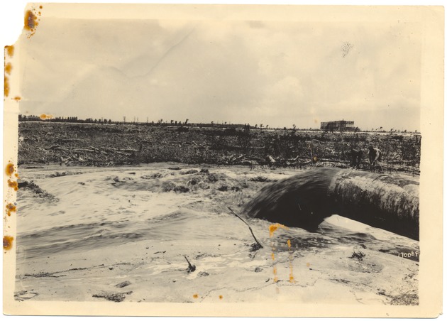 Dredge outlet filling polo grounds