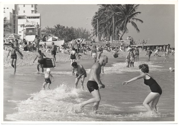 People playing in the water on Miami Beach