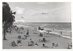 Life guard station and beach goers on Miami Beach