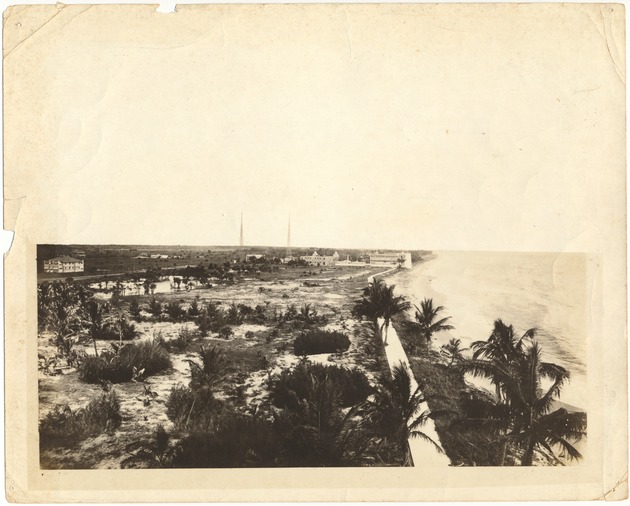 Miami Beach, looking north and south, 1916 - Photograph, recto: [Miami Beach looking north, 1916]