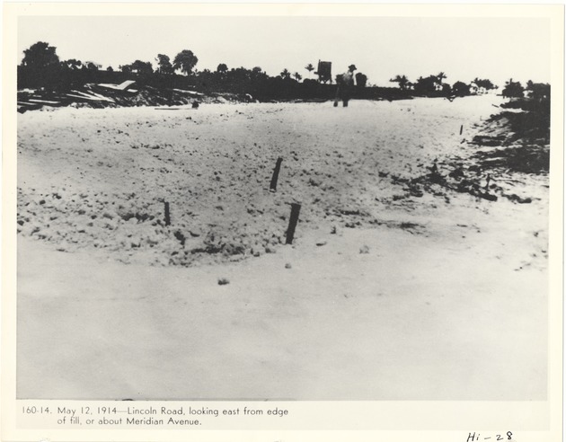 Lincoln Road, looking east from edge of fill, or about Meridian Avenue