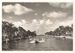Water-skiers in a waterway