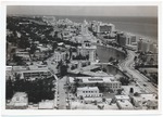 Looking north from Twenty-third Street and Liberty Avenue showing Lake Pancoast and the Helen Mar, Algiers, Seville, and Eden Roc Hotels