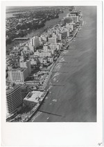 Looking north from the ocean at Thirty-second Street, showing (bottom to top) the Saxony, Versailles, Good, Fontainebleau, and Eden Roc hotels