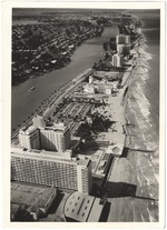 Looking north from the Fontainebleau Annex, showing the Eden Roc, Executive House, and apartments