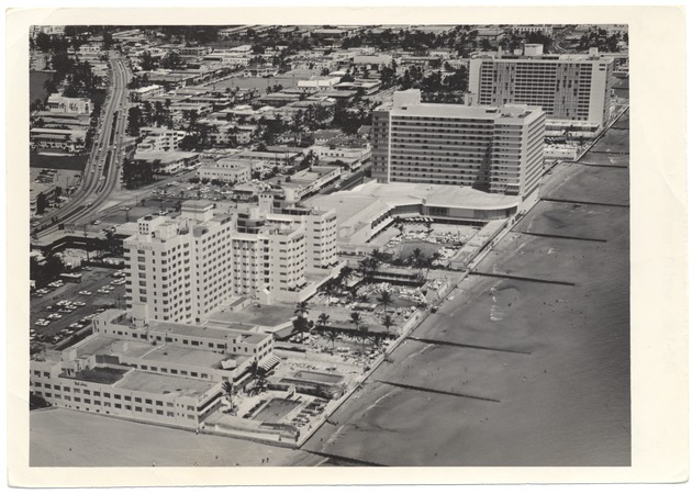 Looking north from Sixty-eighth Street, showing the Bel Aire, Monte Carlo, Sherry Frontenac, Deauville, and Carillon Hotels - 