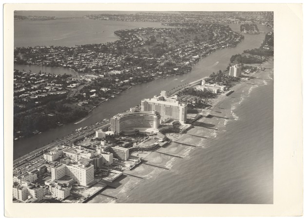 Fontainbleau and the Eden Roc Hotels in the center and the 79th Street causeway in the back - 