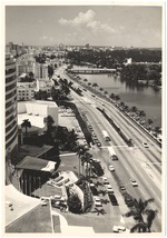 Miami Beach street scenes, residences, and hotels on Collins Avenue, 1950s and 1960s