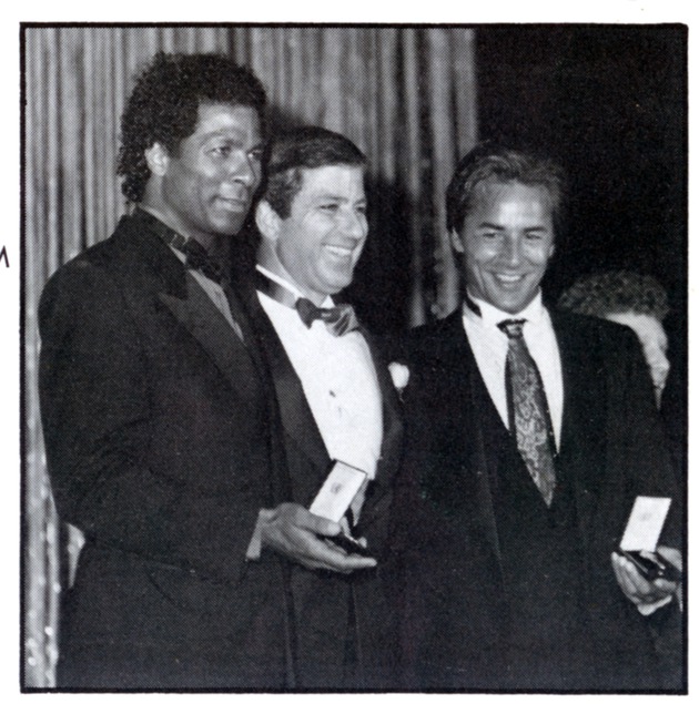 Philip Michael Thomas and Don Johnson receiving keys to the City of Miami Beach