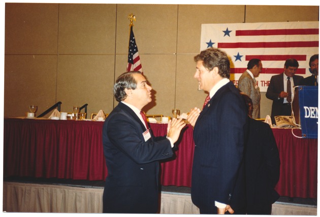 Portraits of Mayor Alex Daoud at ceremony, 1986 - Photograph, recto: [Mayor Alex Daoud at a ceremony].].