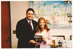 Miami Beach Mayor David Dermer presenting unidentified person with the key of the City of Miami Beach