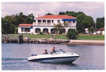 Motorboat in waterway