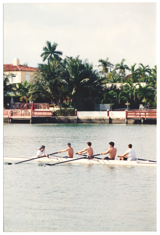 Four Sweep Rowers and coxswain on Indian Creek - 