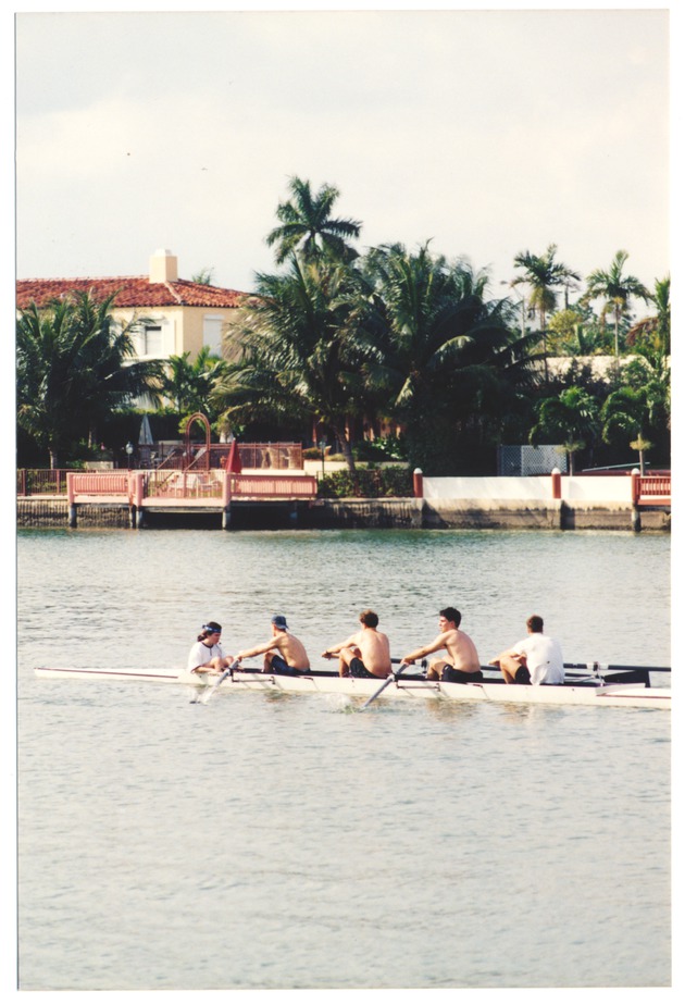 Four Sweep Rowers and coxswain on Indian Creek - 