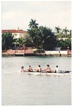Four Sweep Rowers and coxswain on Indian Creek