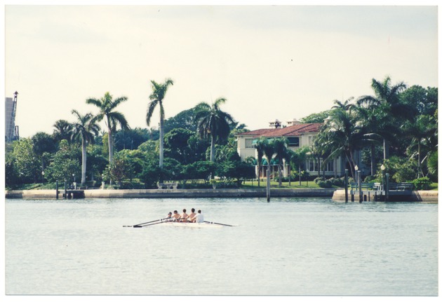 Four Sweep Rowers and coxswain on Indian Creek - 