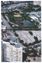 Aerial view of athletic fields
