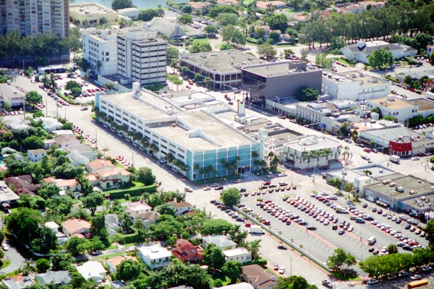 Aerial view of buildings on Miami Beach