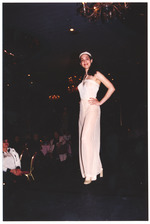 Model stands on stage