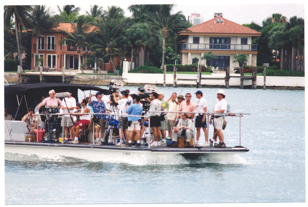 Boat scene during film shoot on Star Island