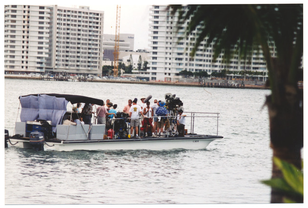 Boat scene during film shoot on Star Island