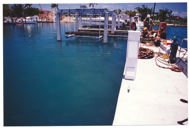 Dock scene during film shoot on Star Island - Recto Photograph