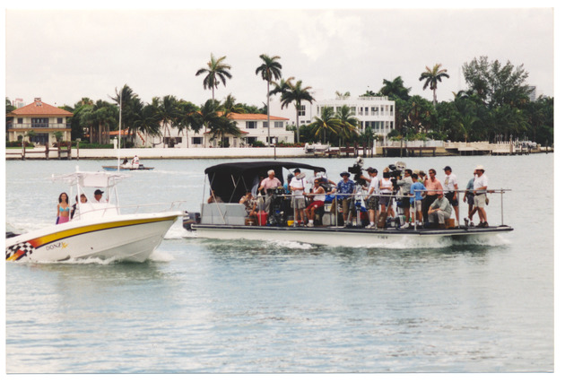 Boat scene during film shoot on Star Island