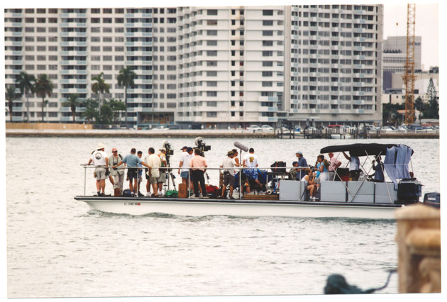 Boat scene during film shoot on Star Island