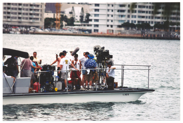 Boat scene during film shoot on Star Island