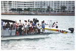 Boat scene during film shoot on Star Island
