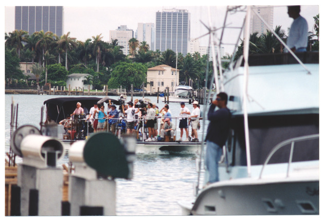 Boat scene during film shoot on Star Island