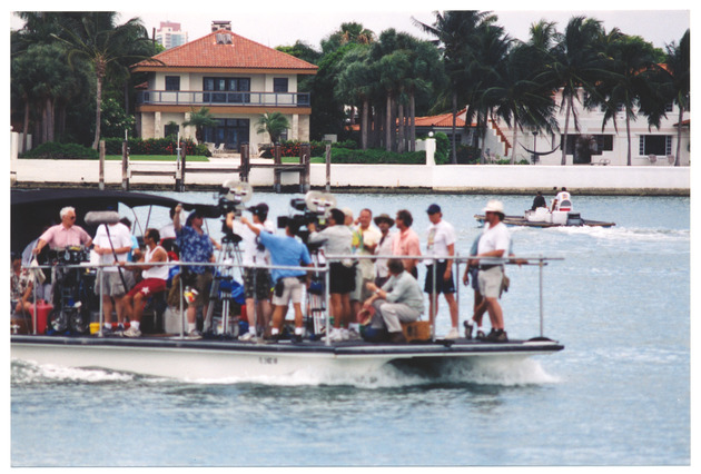 Boat scene during film shoot on Star Island