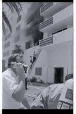 Fire fighters during a condo fire at Morton Towers