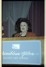 Woman speaking from podium