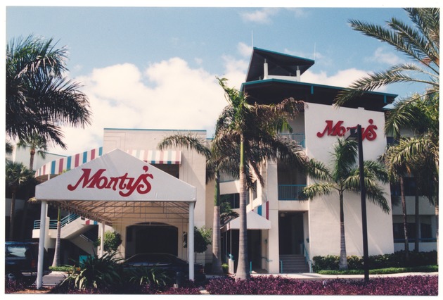 Monty's Restaurant - Photograph, recto: [Monty's restaurant entrance]
