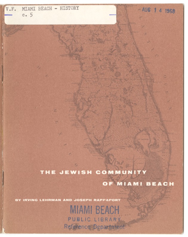 The Jewish Community of Miami Beach - Cover: The Jewish Community of Miami Beach.