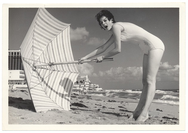 Karen Holland - promotional modeling beach scene - Recto
