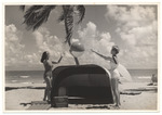 Carole Hanna and Jeanne Leonard - promotional modeling beach scene