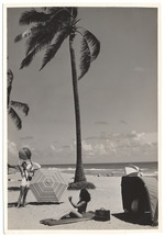 Carole Hanna and Jeanne Leonard - promotional modeling beach scene