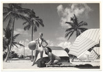 Carole Hanna and Jeanne Leonard - promotional modeling beach scene